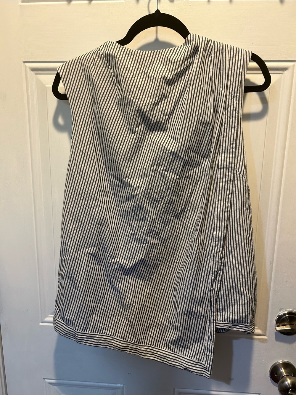 MAEVE Sleeveless Striped Tunic Top in Navy and White